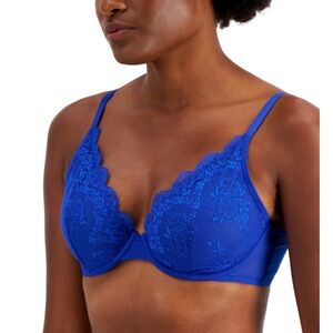 Inc International Concepts Apex Lace Bra BLUE Large